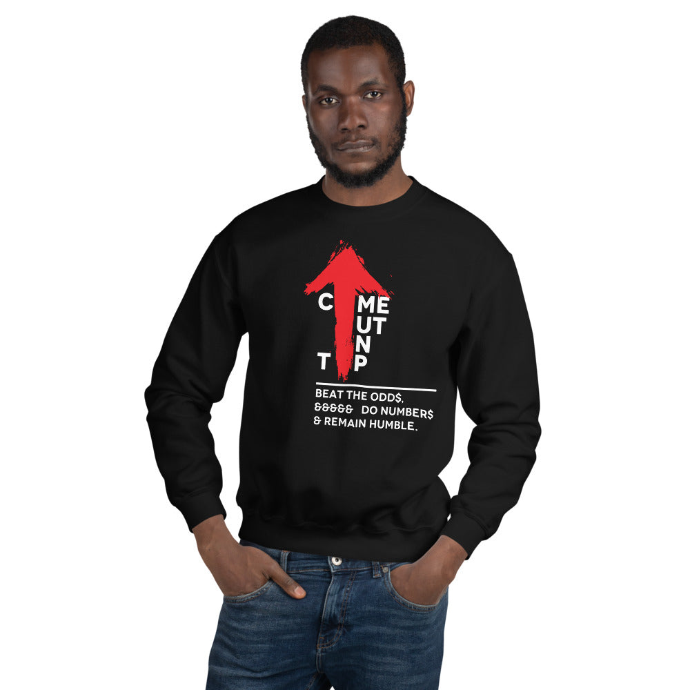 Come Out On Top Unisex Black Inspirational Sweatshirt-Digital Rawness
