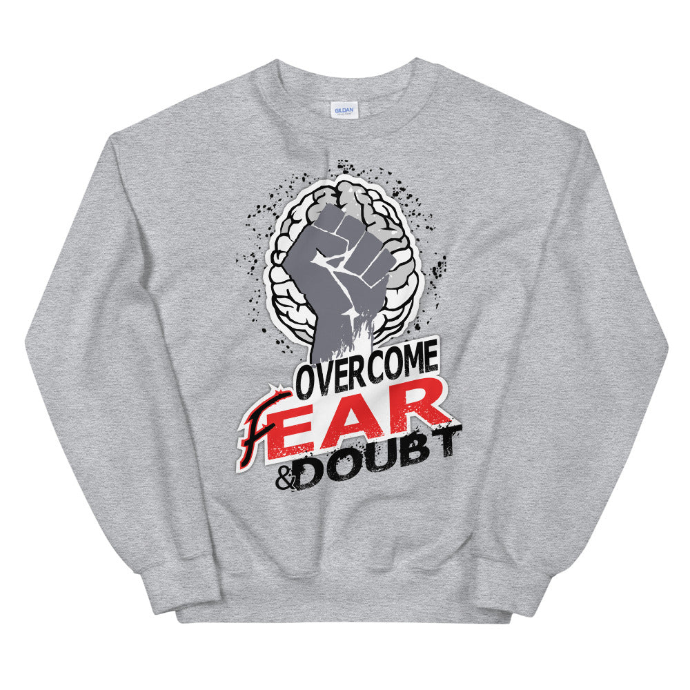 Overcome Unisex White Sweatshirt-Digital Rawness