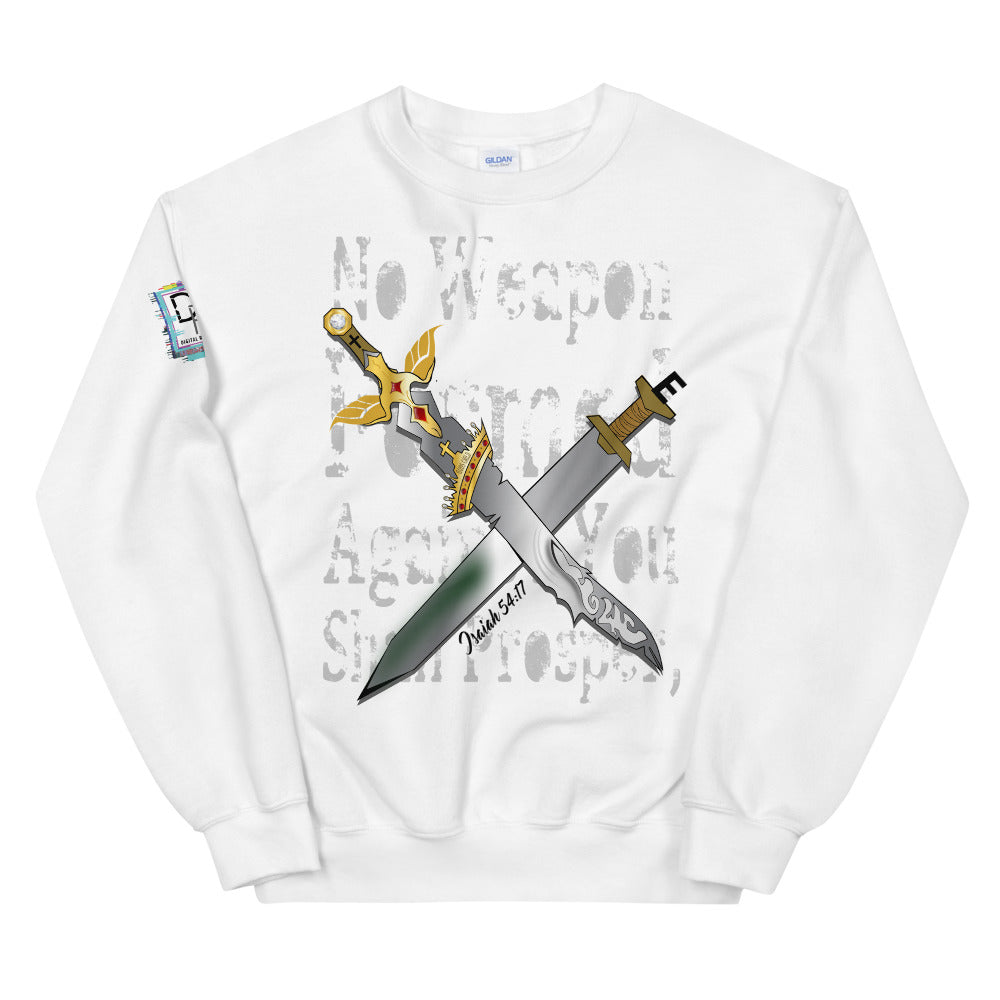 Isaiah 54:17 No Weapon Formed Unisex Graphic Sweatshirt-Sweater-Digital Rawness