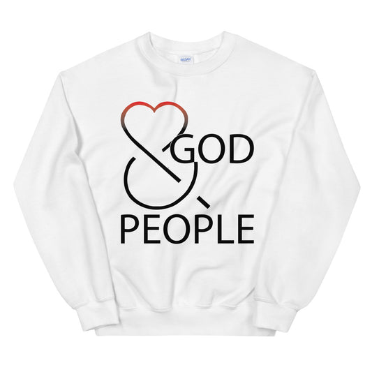 Love GOD and People Unisex White Christian Sweatshirt-Digital Rawness