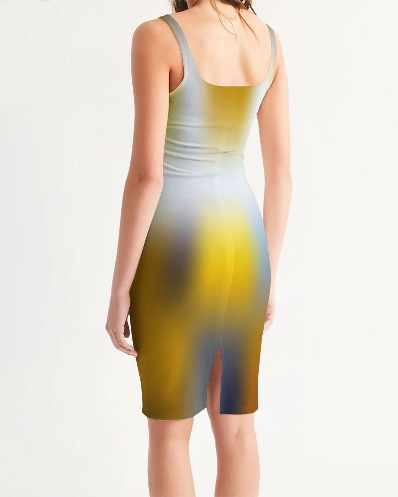Sun Dust Women's Midi Bodycon Dress-cloth-Digital Rawness