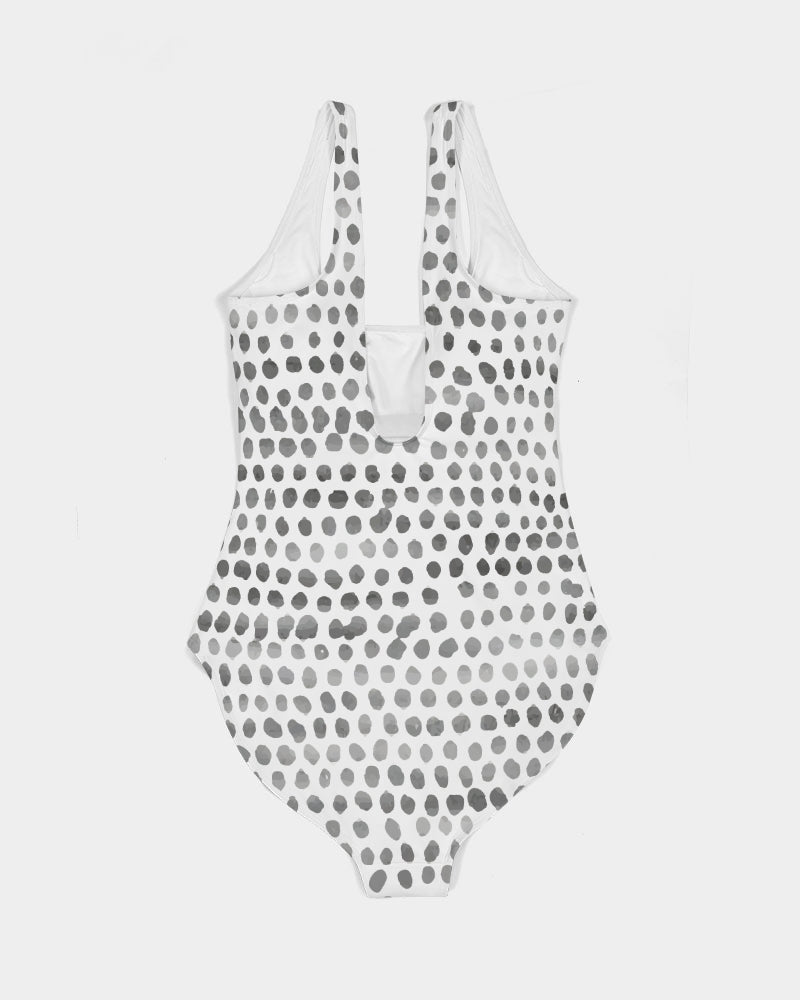 Flower & Dots Women's One-Piece Swimsuit-cloth-Digital Rawness
