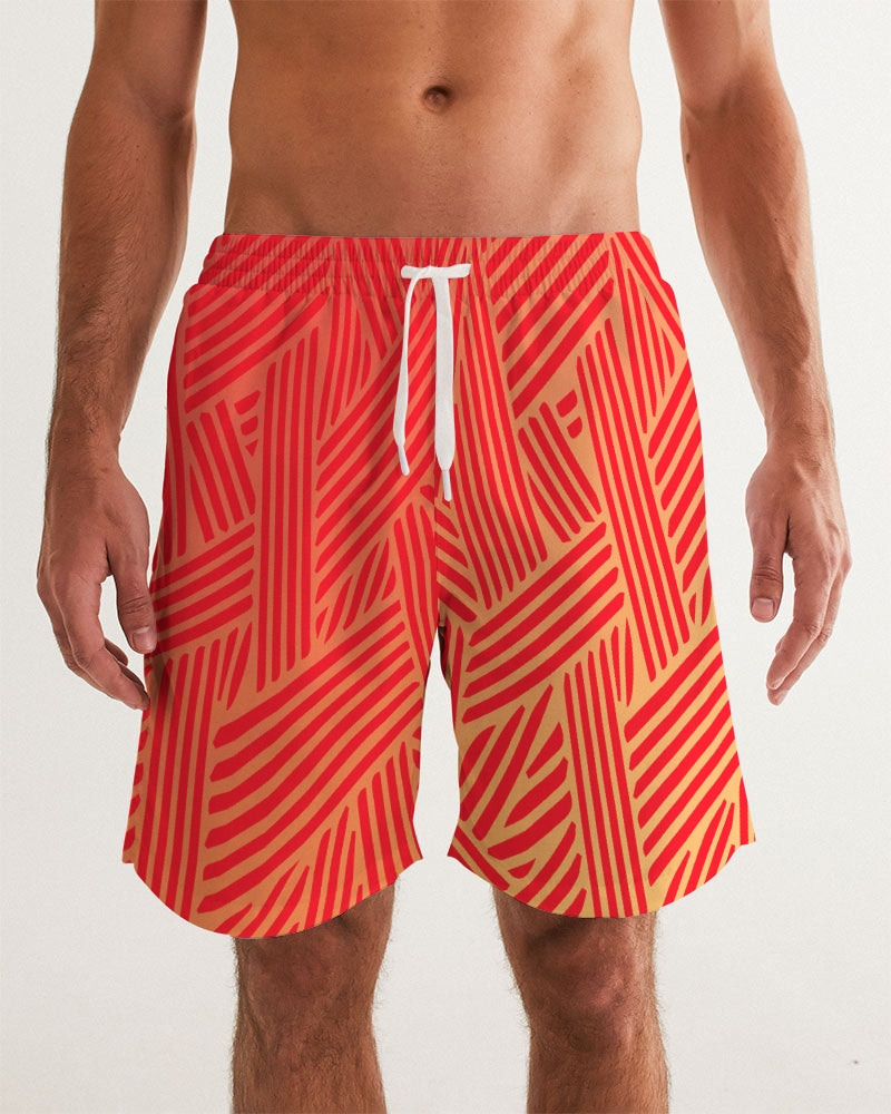 Red Sheek Men's Swim Trunk-cloth-Digital Rawness