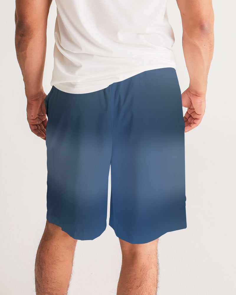 Blue Shaded Men's Jogger Shorts-cloth-Digital Rawness