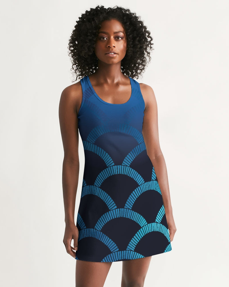 Blue Blues Women's Racerback Dress-cloth-Digital Rawness