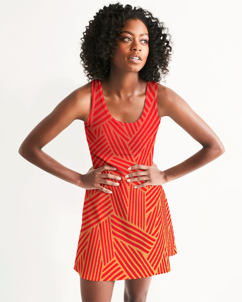 Red Pow Women's Racerback Dress-cloth-Digital Rawness