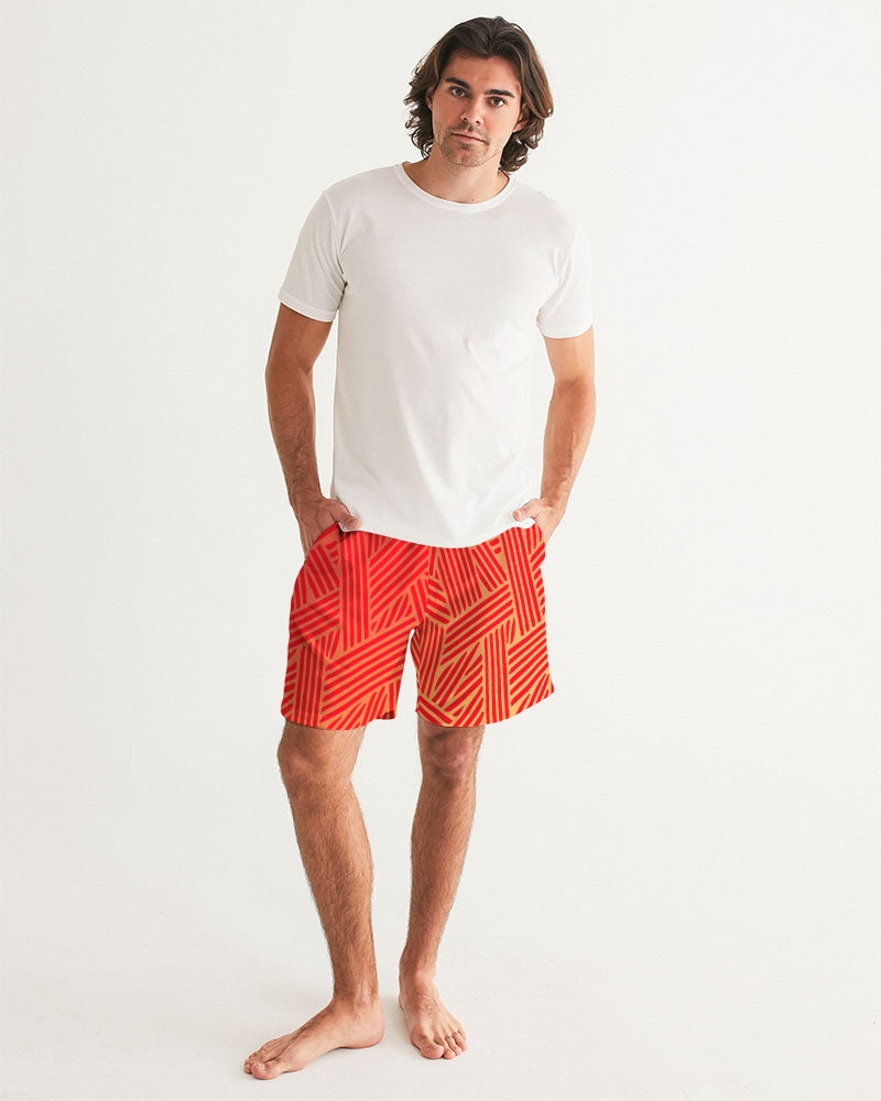 Red Sheek Men's Swim Trunk-cloth-Digital Rawness