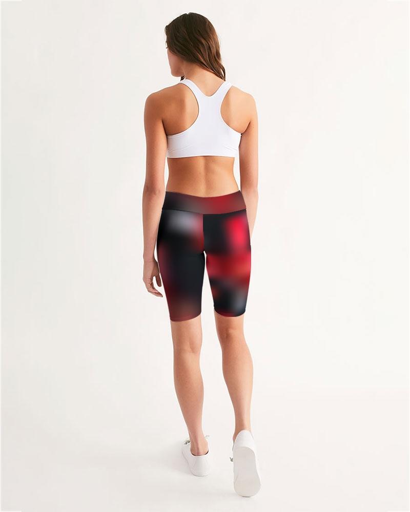 Women's Biker Shorts - Cherry Bomb Design - Digital Rawness