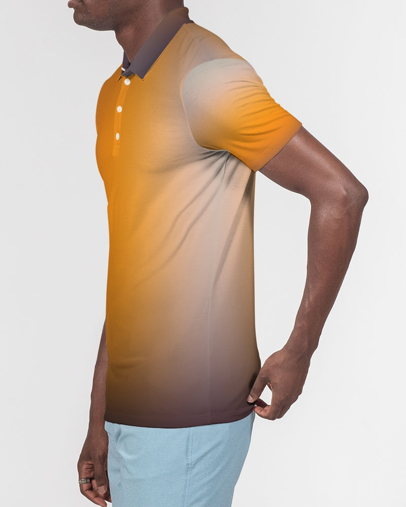 Smokey Orange Men's Slim Fit Polo-cloth-Digital Rawness