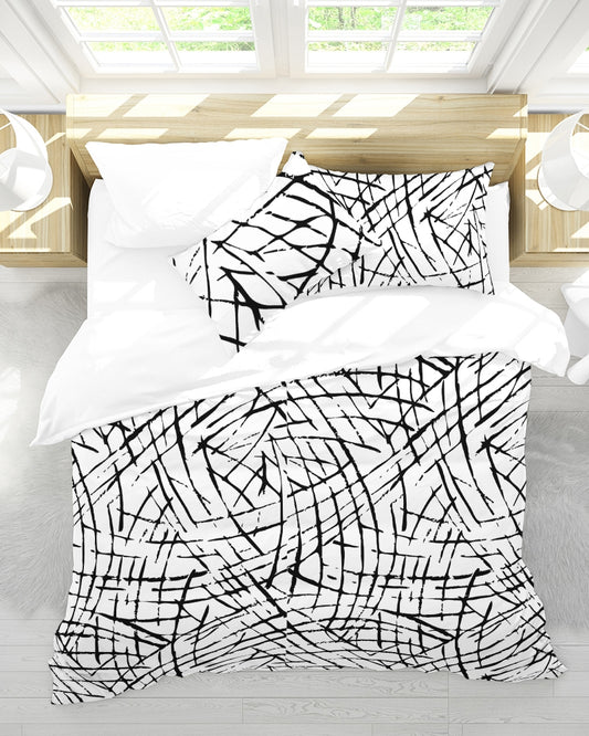 Lines and Pops Queen Duvet Cover Set-home goods-Digital Rawness