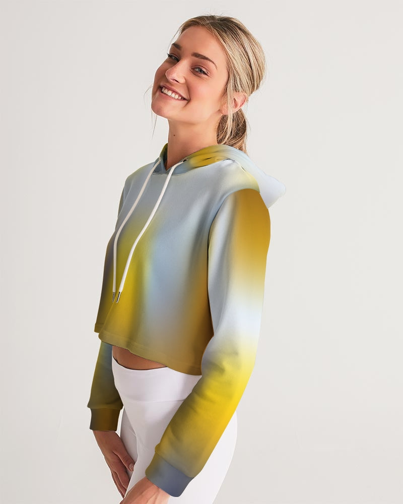 Yellow Cropped Women's Sweatshirt-cloth-Digital Rawness