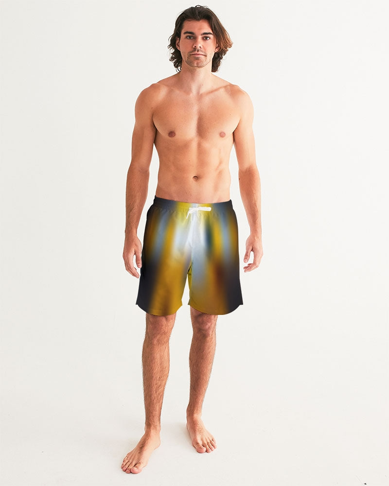 Yellow Men's Swim Trunks-Digital Rawness