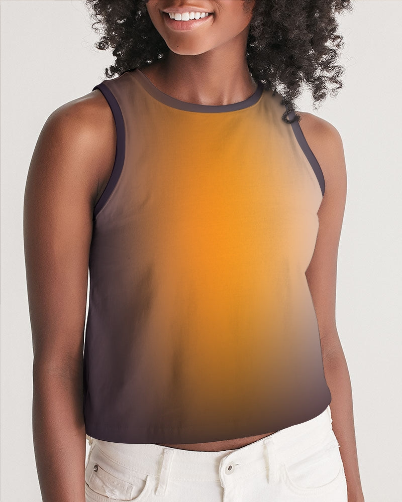 Smokey Orange Women's Cropped Tank-cloth-Digital Rawness