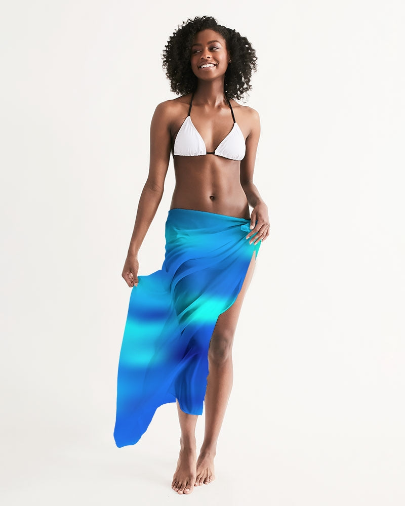 Ocean Shore Blues Swimsuit Sarong Wrap Digital Rawness