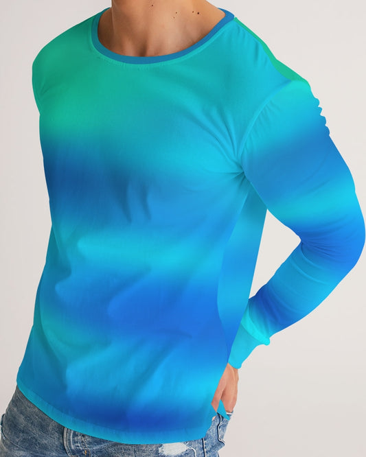 Ocean Shore Blues Men's Long Sleeve Shirt-cloth-Digital Rawness