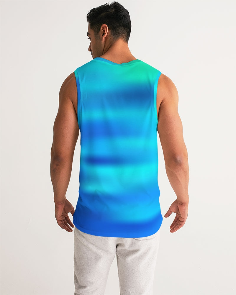 Men's Tank Shirt - Ocean Shore Blues - Digital Rawness