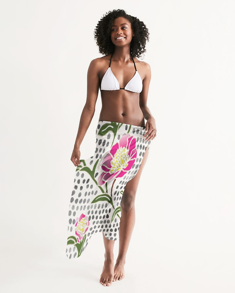 Flower & Dots Swim Cover Up-accessories-Digital Rawness