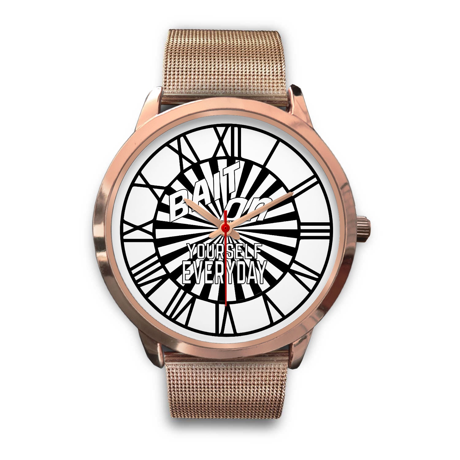 Bait on Yourself Everyday Graphic Rose Gold Japanese Movement Watch-Rose Gold Watch-Digital Rawness