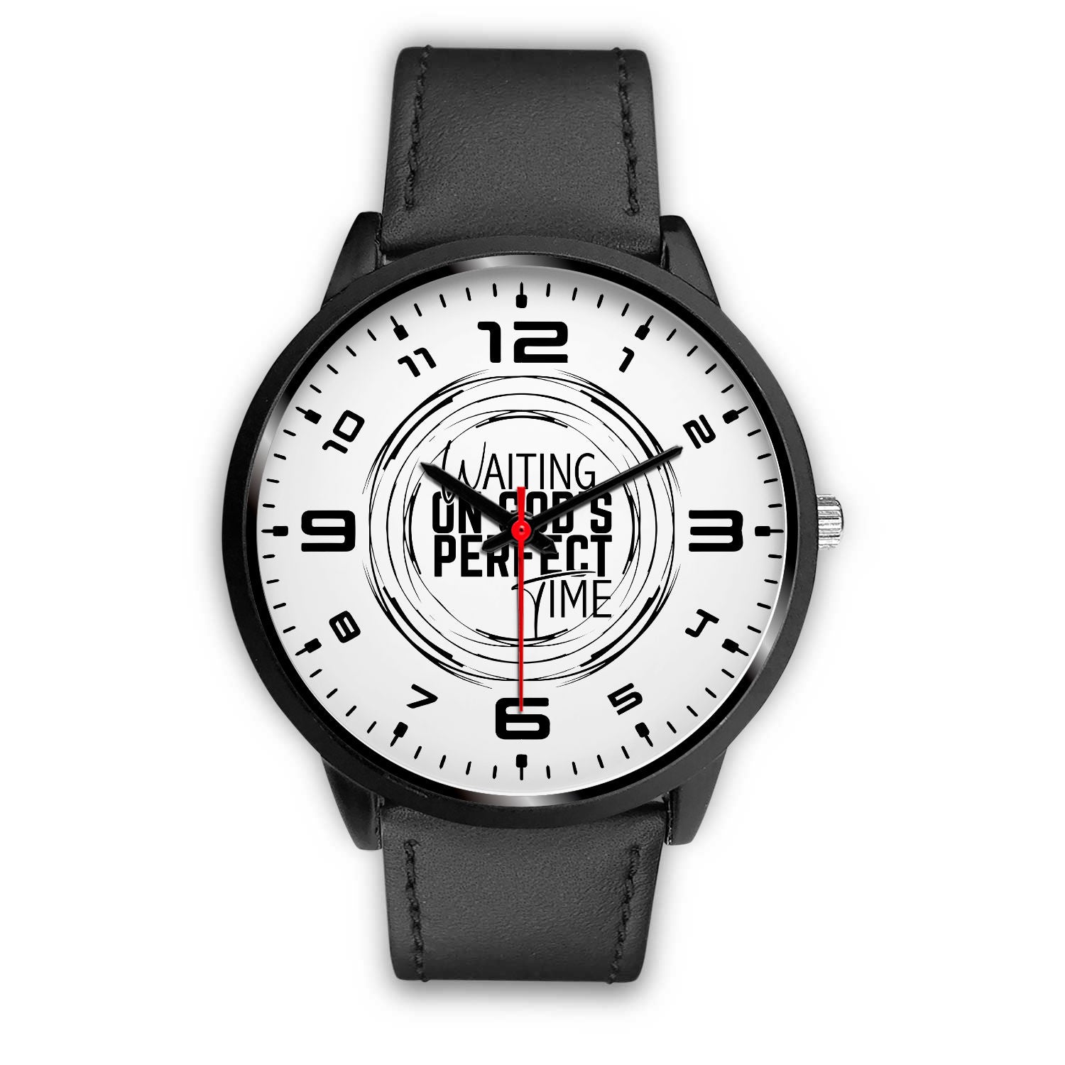 Waiting on God's Perfect Time Black Watch Band Options-Black Watch-Digital Rawness