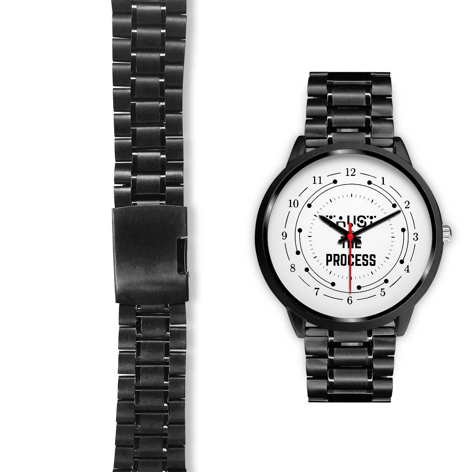 Trust The Process Black Watch Band Options-Black Watch-Digital Rawness