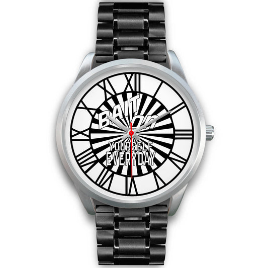 Bait on Yourself Everyday Graphic Unisex Silver Watch with Band Color Options-Silver Watch-Digital Rawness