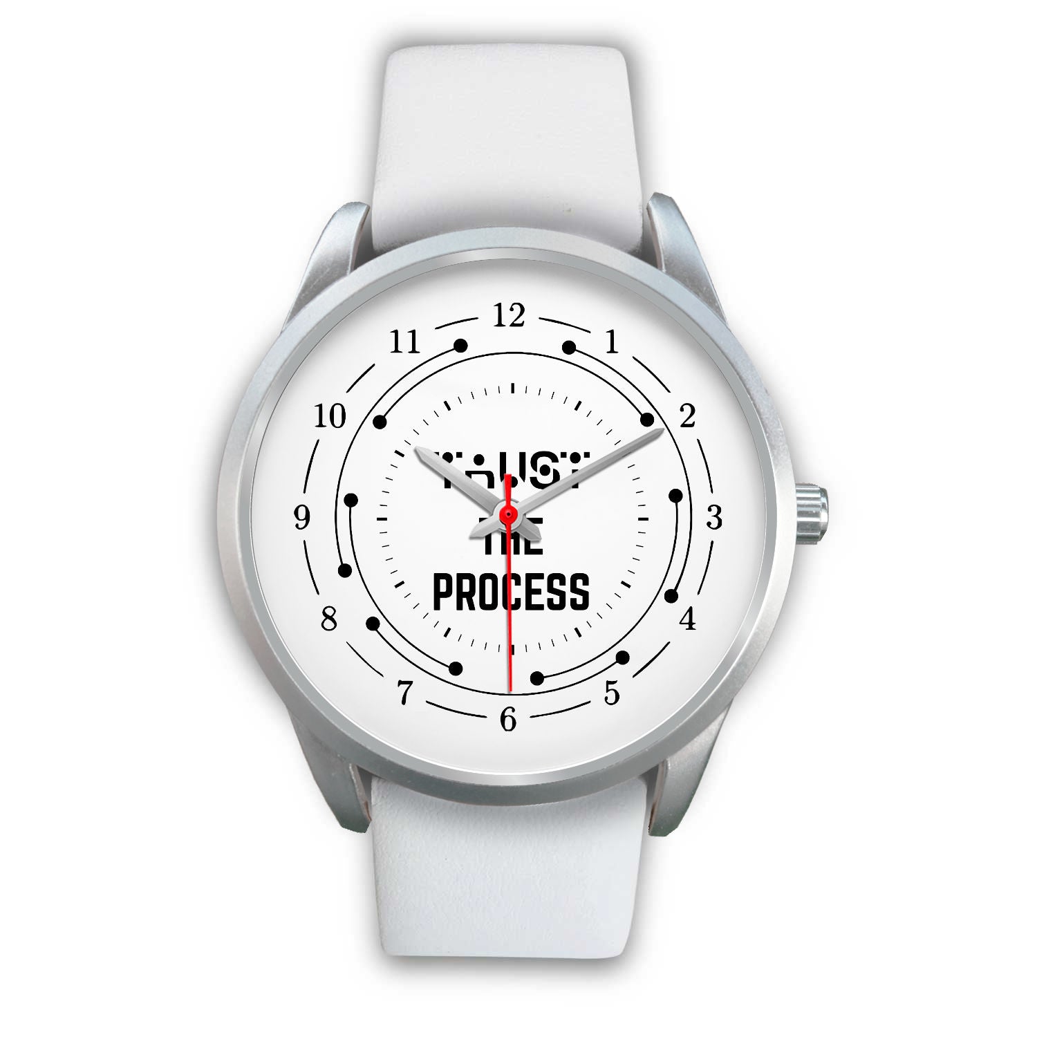 Trust The Process Black Watch Band Options-Silver Watch-Digital Rawness