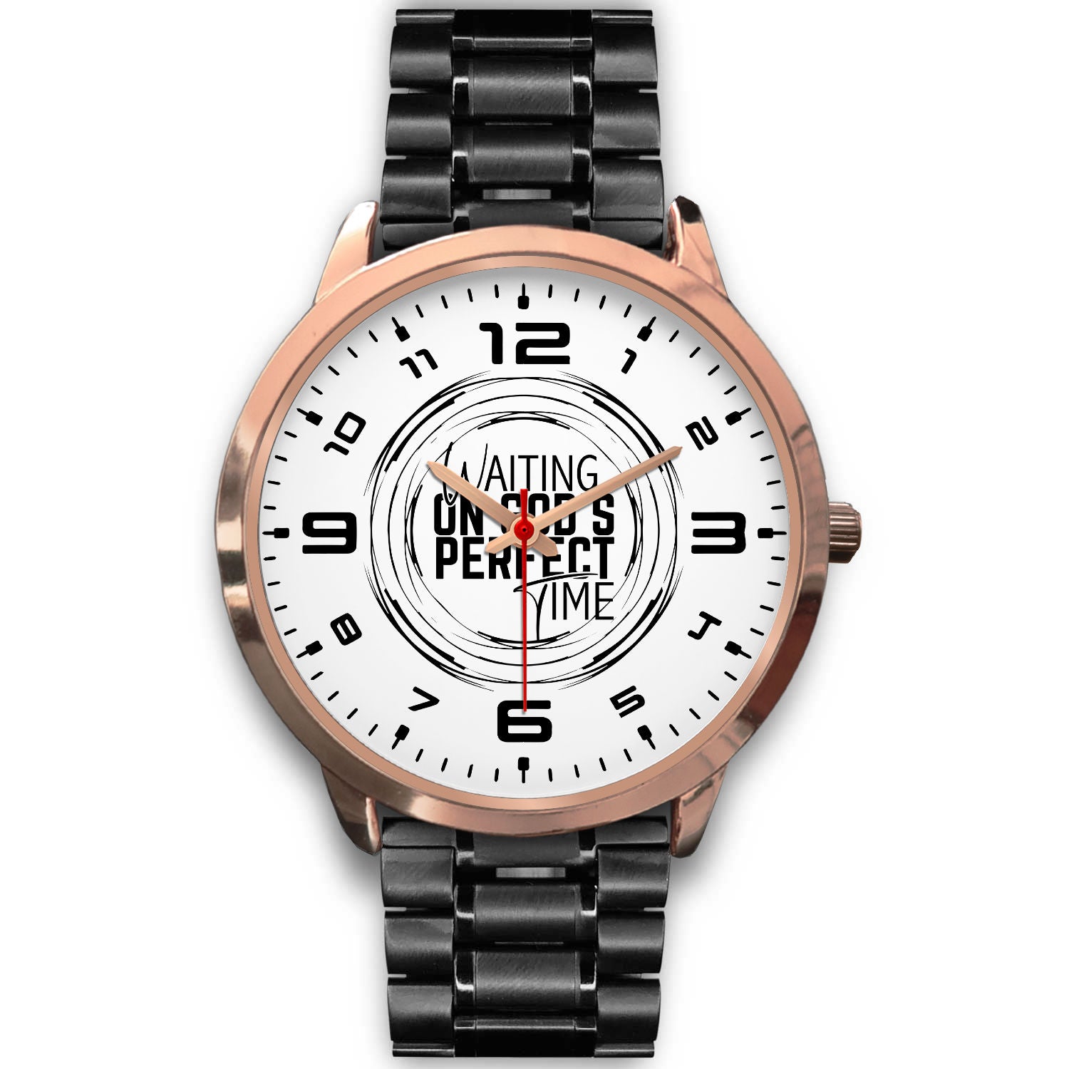 Waiting on God's Perfect Time Rose Gold Watch Band Options-Rose Gold Watch-Digital Rawness