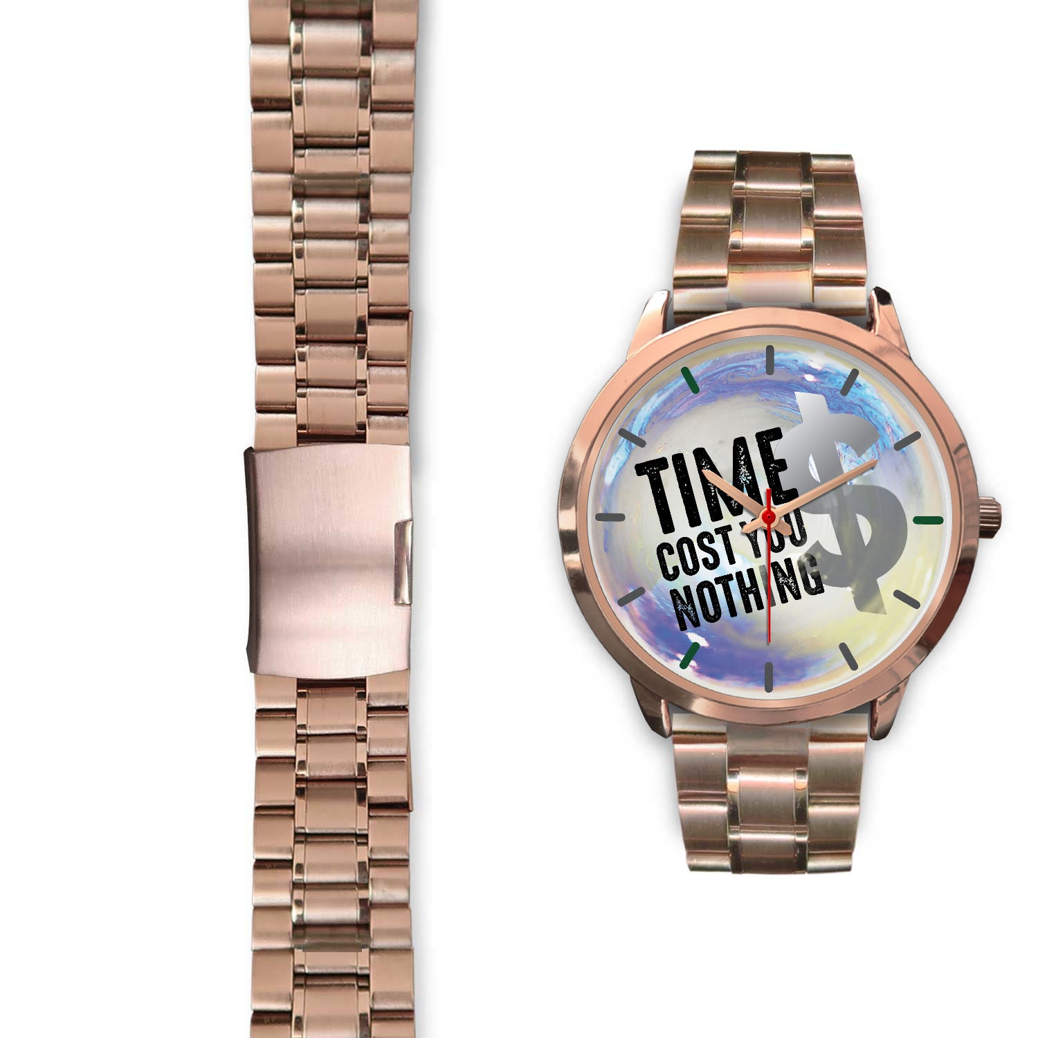 Time Cost You Nothing Rose Gold Watch Band Options-Rose Gold Watch-Digital Rawness