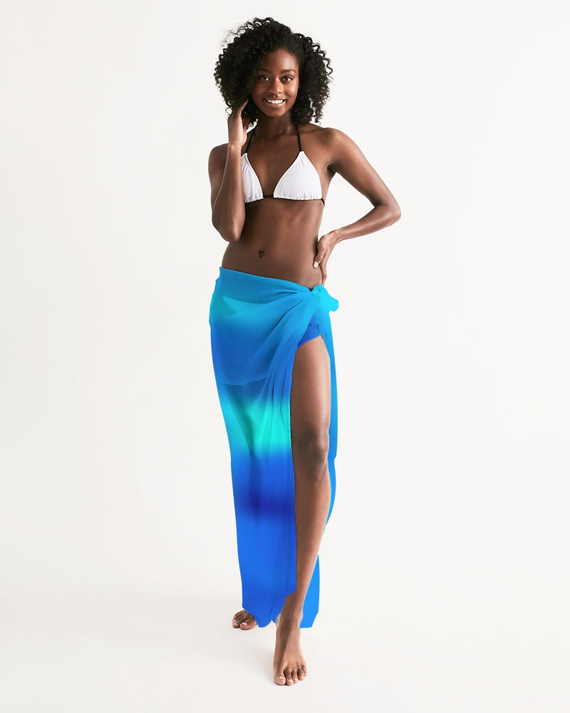 Ocean Shore Blues Swimsuit Sarong Wrap - Digital Rawness