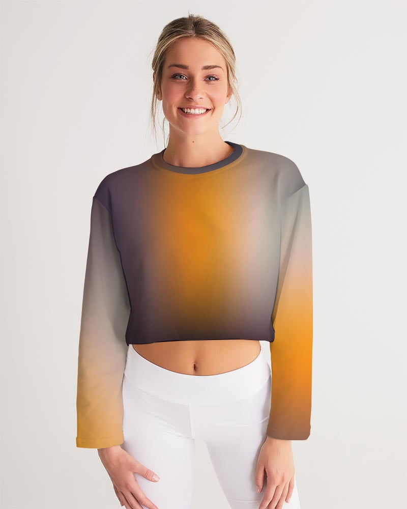 Smokey Orange Women's Cropped Sweatshirt-cloth-Digital Rawness