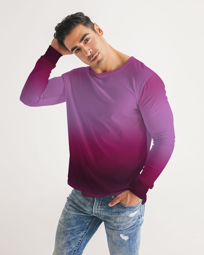 Plum Fade Men's Long Sleeve Shirt-cloth-Digital Rawness