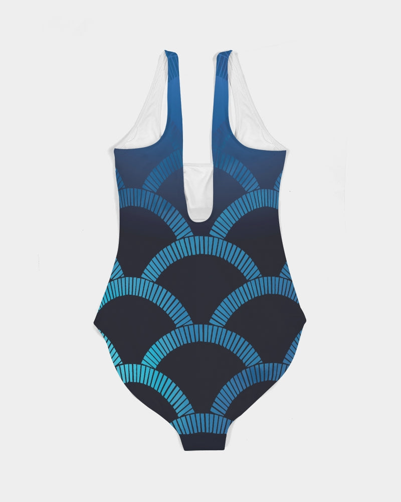 Blue Blues Women's One-Piece Swimsuit-cloth-Digital Rawness