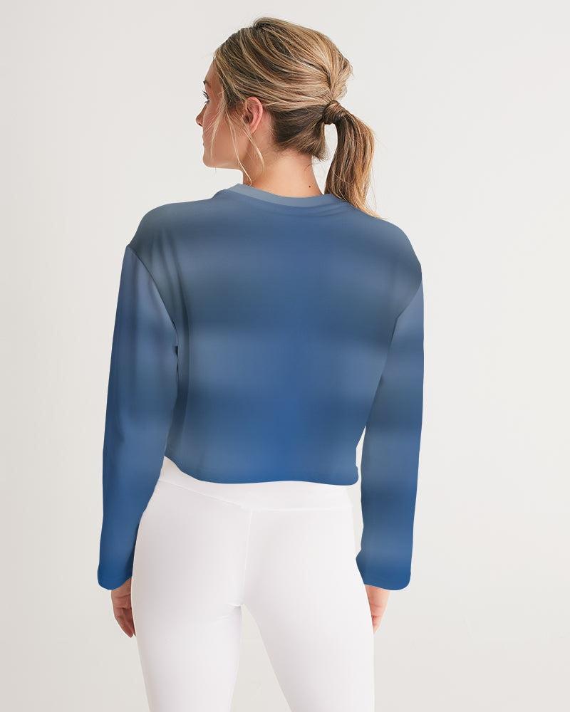 Blue Women's Cropped Sweatshirt-Digital Rawness