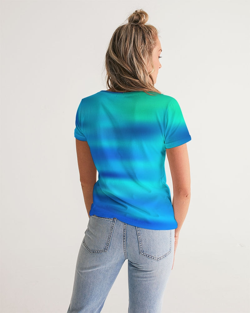 Ocean Shore Blues Women's V Neck Shirt-cloth