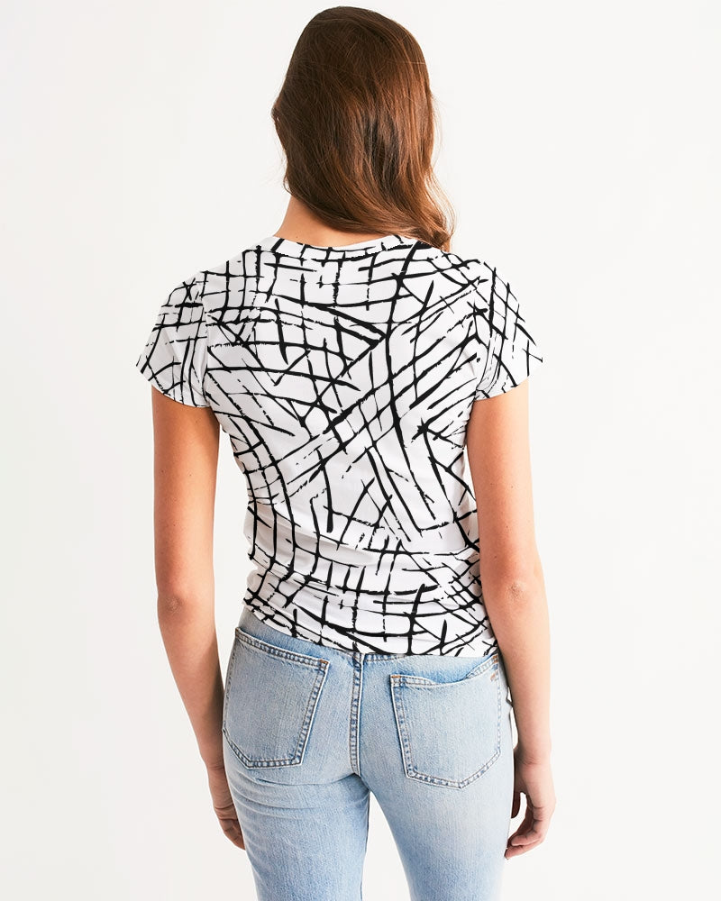 Lines and Pops Women's Tee-cloth-Digital Rawness