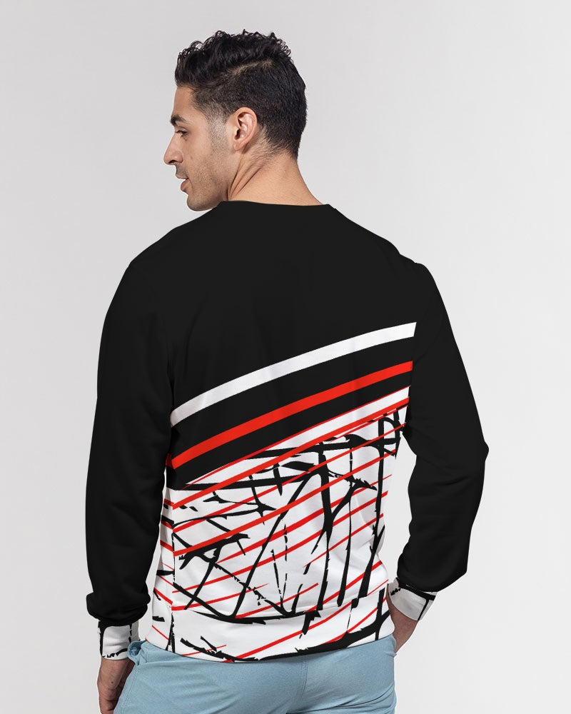 Striped Out Men's Classic French Terry Crewneck Sweater-cloth-Digital Rawness