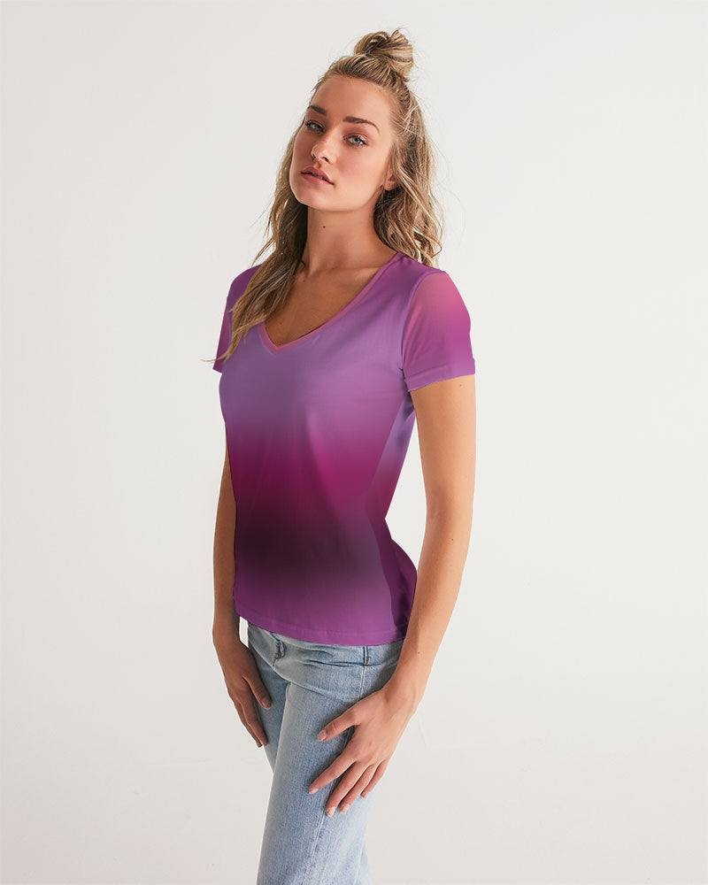 Purple Women's V Neck Shirt-cloth-Digital Rawness