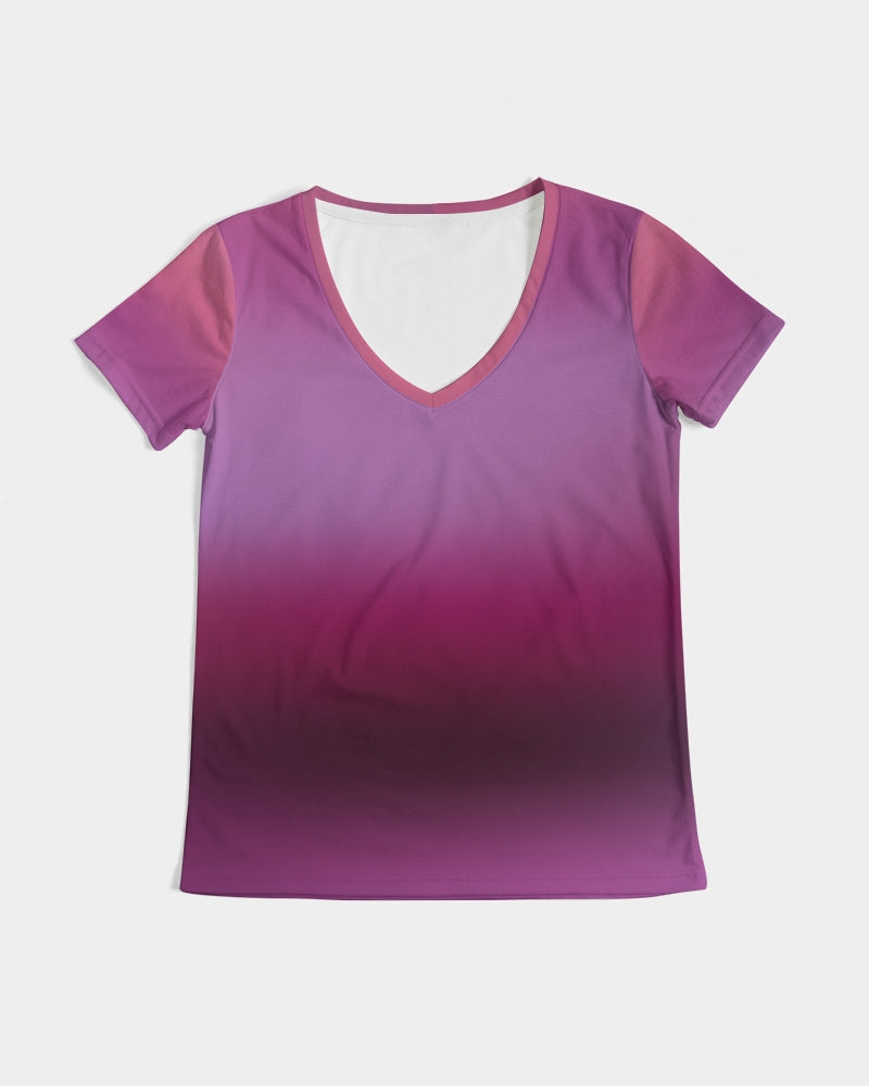 Palm Fade Women's V Neck Shirt-cloth