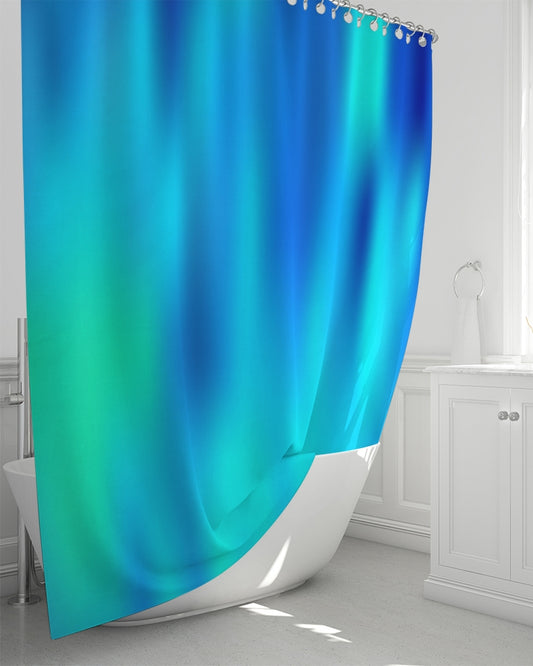 Ocean Shore Blues Shower Curtain 72"x72"-home goods-Digital Rawness