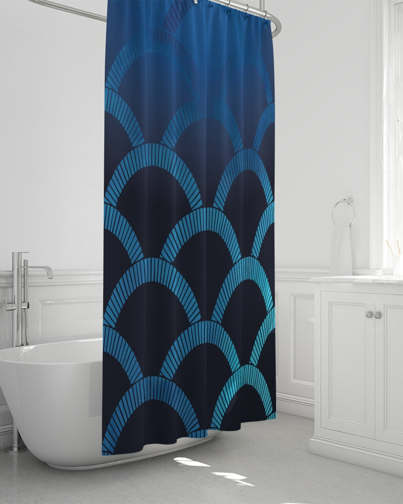Blue Blues Shower Curtain 72"x72"-home goods-Digital Rawness