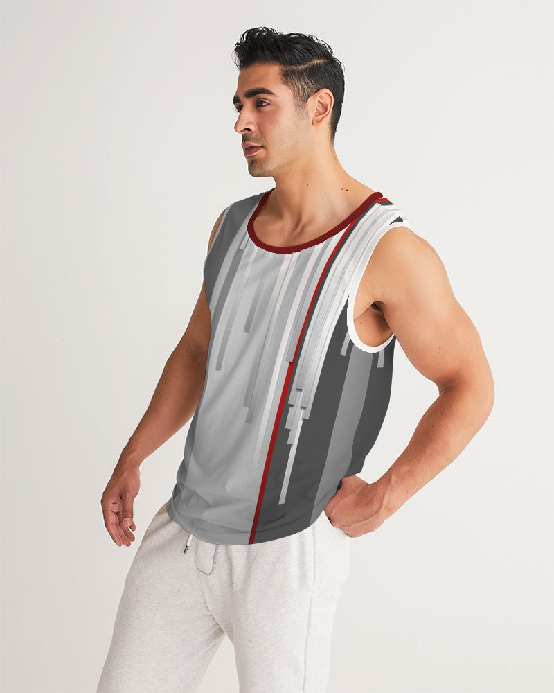 Grey Lines Men's Tank-cloth-Digital Rawness