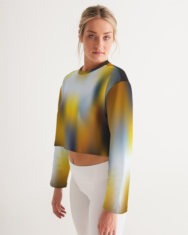 Yellow Women's Cropped Sweatshirt-cloth-Digital Rawness