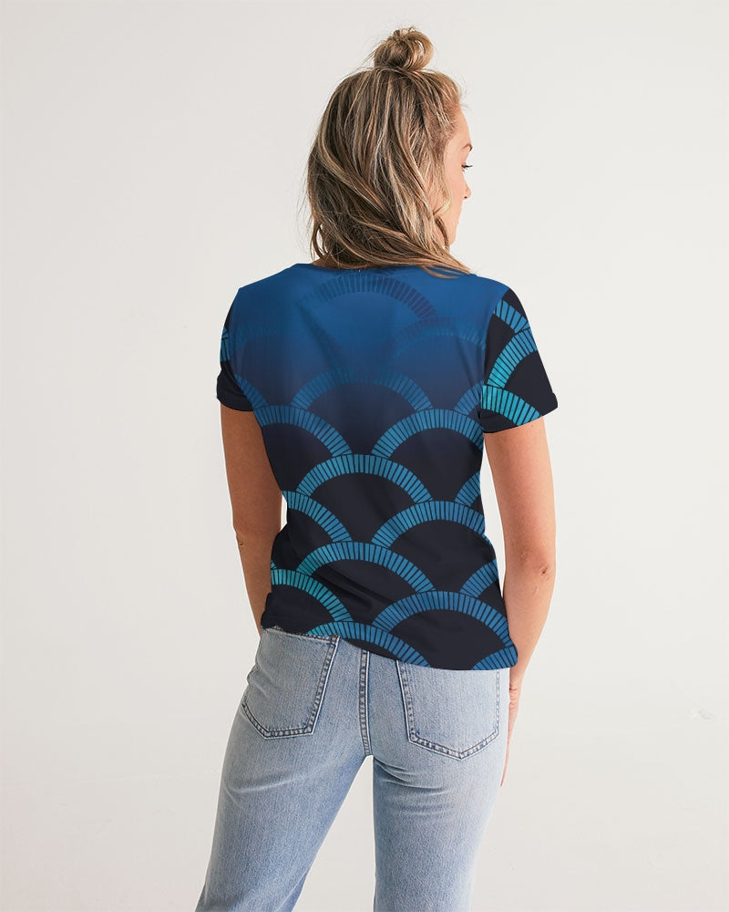 Blue Blues Women's V Neck Shirt-cloth-Digital Rawness