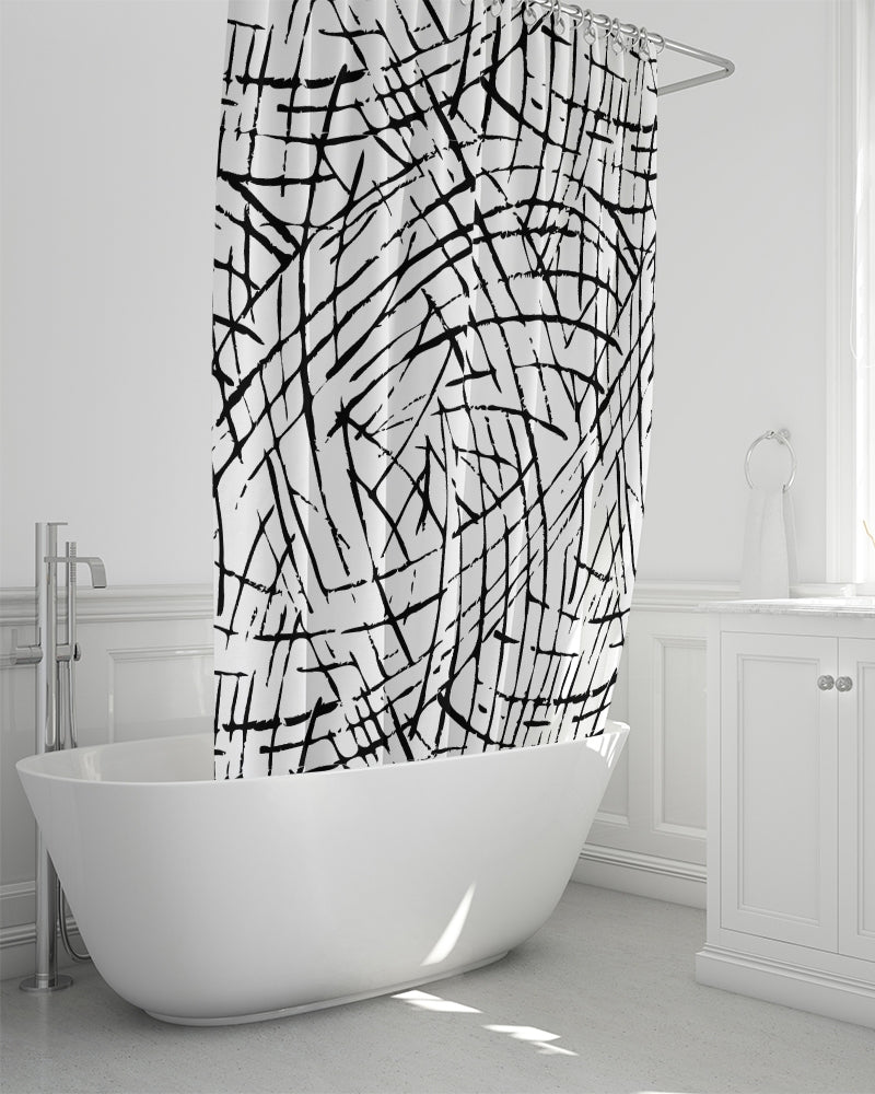 Lines and Pops Shower Curtain 72"x72"-home goods-Digital Rawness