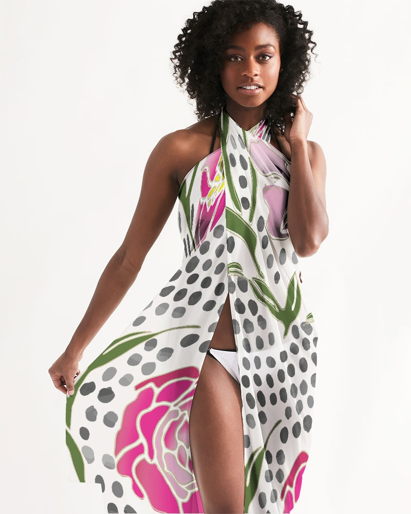 Flower & Dots Swim Cover Up-accessories-Digital Rawness