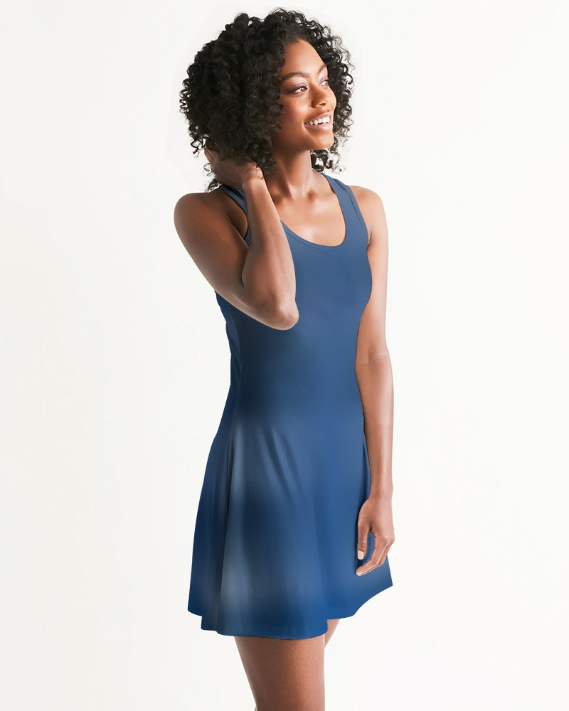 Shaded Blue Women's Racerback Dress-cloth-Digital Rawness