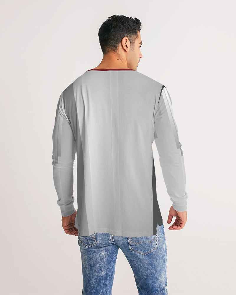 Gray Lines Men's Long Sleeve Shirt-cloth-Digital Rawness