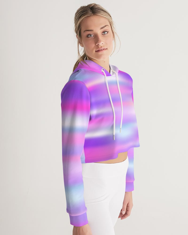 Casual Women's Cropped Hoodie - Pretty Punch - Digital Rawness