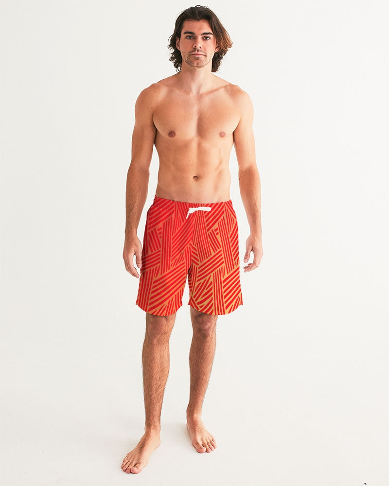 Red Sheek Men's Swim Trunk-cloth-Digital Rawness
