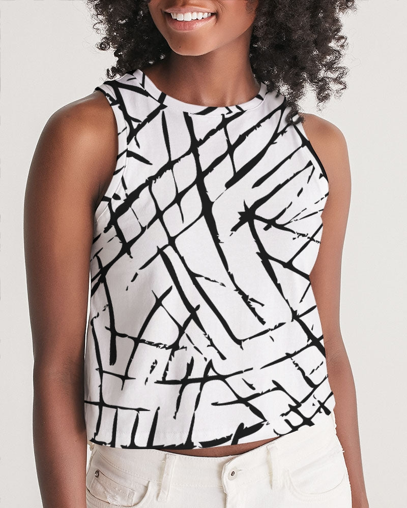 Lines and Pops Women's Cropped Tank-cloth-Digital Rawness